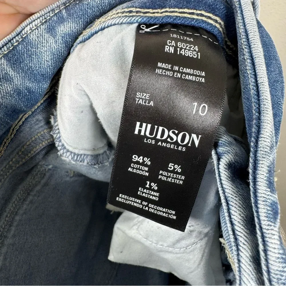 Hudson Light Wash Slim Straight Leg Jeans Stretch Denim Women’s Size 10